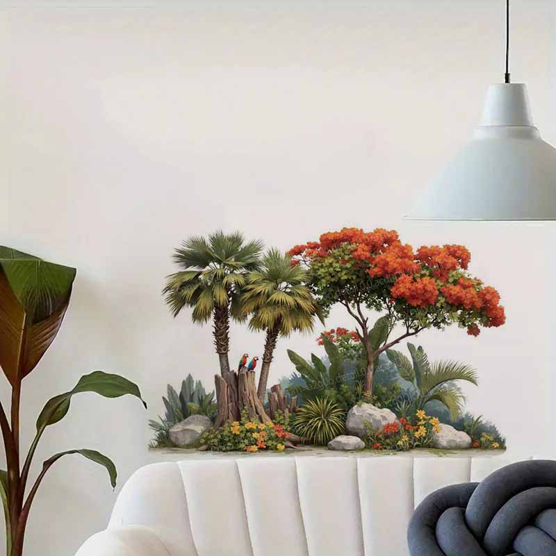 Наклейки на стену с тропически – обзор и цена Pvc Panel Background